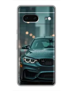 Чехол для Google Pixel 7 с картинкой «BMW в огнях города»