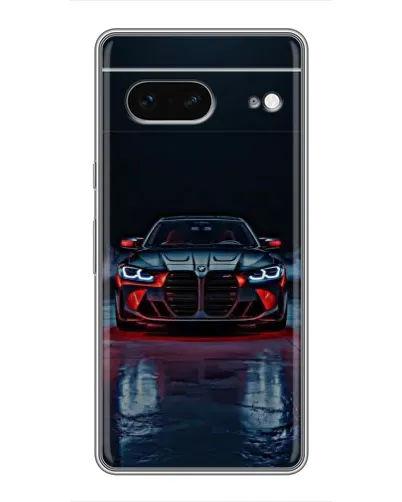 Чехол для Google Pixel 7 с картинкой «BMW на мокрой дороге»