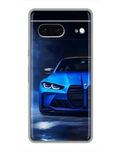 Чехол для Google Pixel 7 с картинкой «Голубая BMW M4»