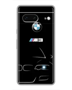Чехол для Google Pixel 7 с картинкой «Минималистичный принт BMW M3»