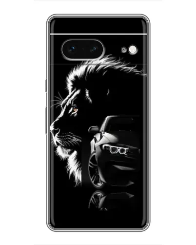 Чехол для Google Pixel 7 с картинкой «BMW и лев»