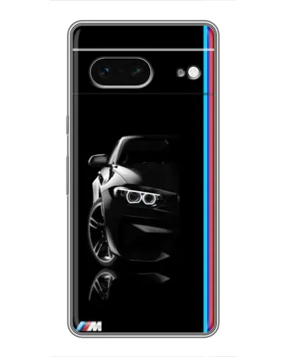 Чехол для Google Pixel 7 с картинкой «Силуэт BMW в темноте»