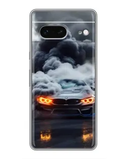 Чехол для Google Pixel 7 с картинкой «BMW в дыму»