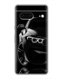 Чохол для Google Pixel 7 з картинкою «Чорна BMW — профіль»