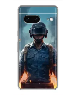 Чехол для Google Pixel 7 с картинкой «PUBG — реалистичный герой»