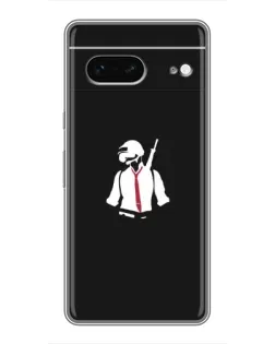 Чехол для Google Pixel 7 с картинкой «PUBG — силуэт воина»