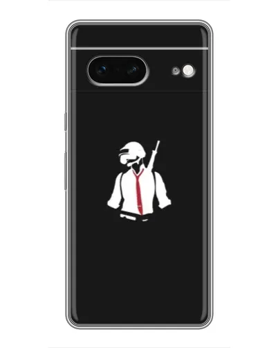 Чехол для Google Pixel 7 с картинкой «PUBG — силуэт воина»
