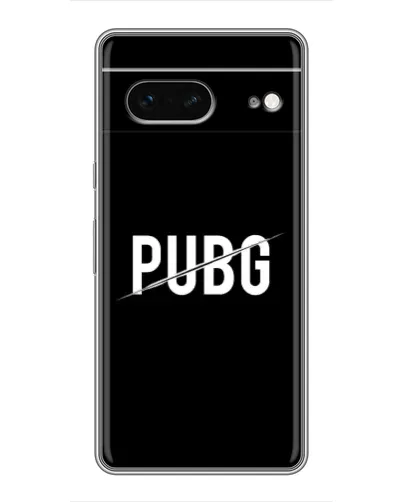 Чехол для Google Pixel 7 с картинкой «PUBG — белый логотип»