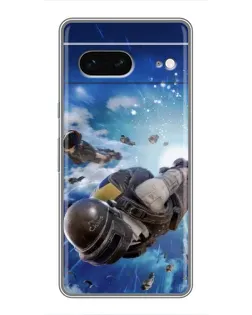 Чехол для Google Pixel 7 с картинкой «Десант PUBG — прыжок»