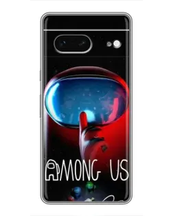 Чехол для Google Pixel 7 с картинкой «Красный импостер — макро»