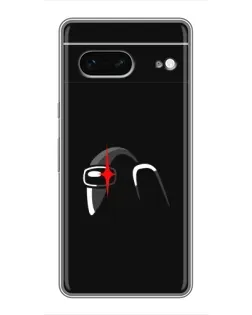Чехол для Google Pixel 7 с картинкой «Among Us шлем»