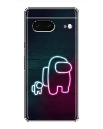 Чехол для Google Pixel 7 с картинкой «Among Us неон-арт»