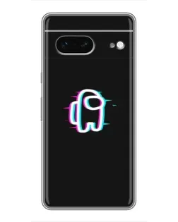 Чехол для Google Pixel 7 с картинкой «Among Us неон»