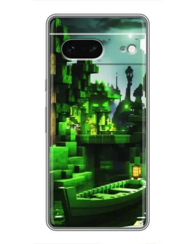 Чехол для Google Pixel 7 с картинкой «Minecraft лесной пейзаж»