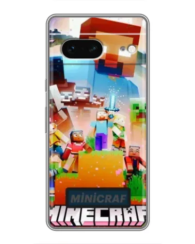 Чехол для Google Pixel 7 с картинкой «Minecraft герои игры»