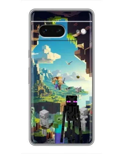 Чехол для Google Pixel 7 с картинкой «Эндермен в лесу»