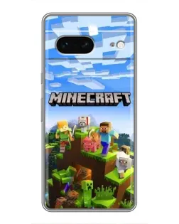 Чехол для Google Pixel 7 с картинкой «Minecraft классический мир»