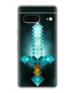 Чехол для Google Pixel 7 с картинкой «Алмазный меч неон»