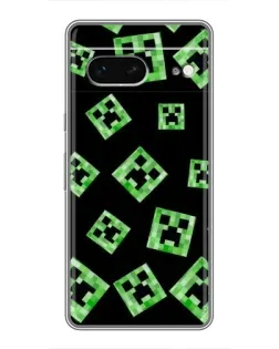 Чехол для Google Pixel 7 с картинкой «Паттерн с криперами»