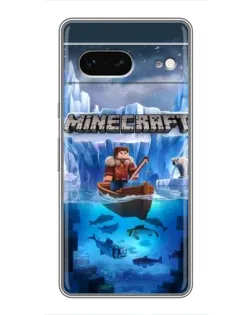 Чехол для Google Pixel 7 с картинкой «Minecraft ледяной мир»