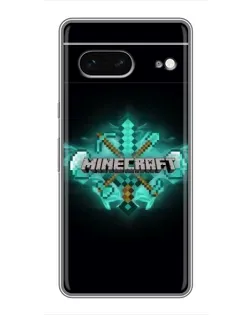Чехол для Google Pixel 7 с картинкой «Minecraft Diamond лого»