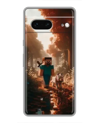 Чехол для Google Pixel 7 с картинкой «Стив в лесу»