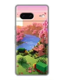 Чехол для Google Pixel 7 с картинкой «Розовое дерево Minecraft»
