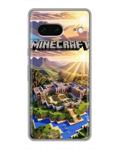 Чехол для Google Pixel 7 с картинкой «Minecraft панорама»