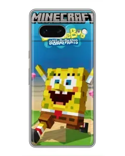 Чохол для Google Pixel 7 з картинкою «Губка Боб Minecraft»