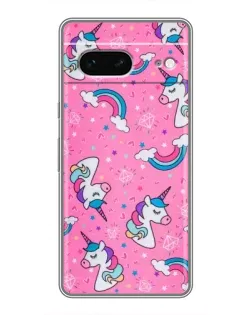 Чехол для Google Pixel 7 с картинкой «Unicorn паттерн розовый»