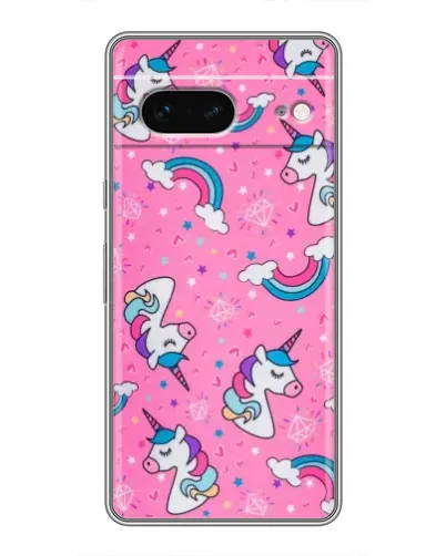 Чехол для Google Pixel 7 с картинкой «Unicorn паттерн розовый»