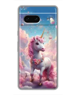 Чехол для Google Pixel 7 с картинкой «Единорог среди облаков»