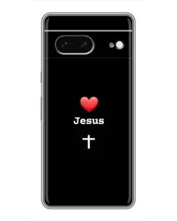 Чохол для Google Pixel 7 з картинкою «Серце - Jesus»