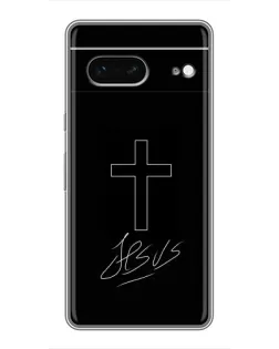 Чохол для Google Pixel 7 з картинкою «Графічний хрест Jesus»