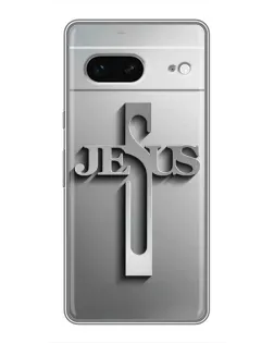 Чохол для Google Pixel 7 з картинкою «Металевий хрест Jesus»
