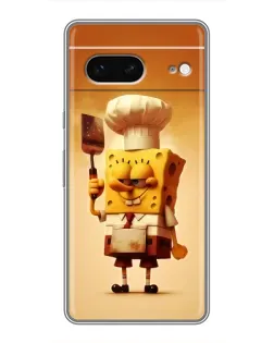Чехол для Google Pixel 7 с картинкой «Губка Боб повар»