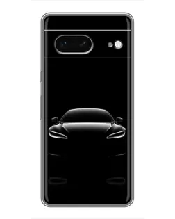 Чохол для Google Pixel 7 з картинкою «Силует Tesla Night»