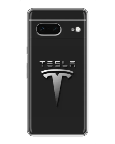 Чохол для Google Pixel 7 з картинкою «Сталевий логотип Tesla»