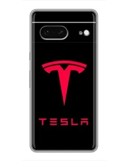 Чохол для Google Pixel 7 з картинкою «Tesla Red Logo»