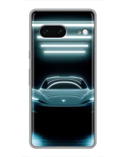 Чохол для Google Pixel 7 з картинкою «Tesla в неоні»