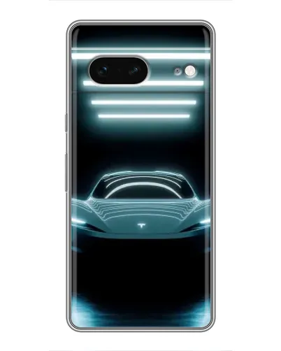 Чохол для Google Pixel 7 з картинкою «Tesla в неоні»