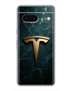 Чохол для Google Pixel 7 з картинкою «Мармурова Tesla Gold»