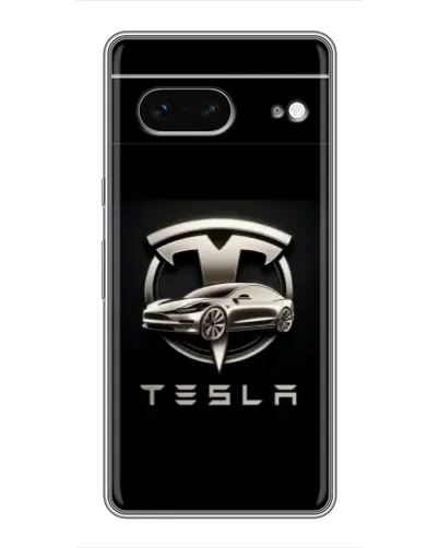Чохол для Google Pixel 7 з картинкою «Tesla — срібне авто»