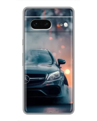 Чехол для Google Pixel 7 с картинкой «Mercedes — ночной город»
