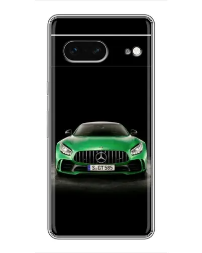 Чехол для Google Pixel 7 с картинкой «Mercedes — неоновый лого»