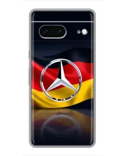Чехол для Google Pixel 7 с картинкой «Mercedes — флаг Германии»