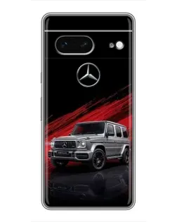 Чехол для Google Pixel 7 с картинкой «Mercedes G-Class красный»