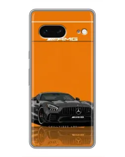 Чехол для Google Pixel 7 с картинкой «Оранжевый Mercedes AMG»