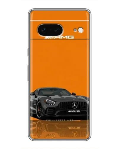 Чехол для Google Pixel 7 с картинкой «Оранжевый Mercedes AMG»