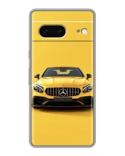 Чехол для Google Pixel 7 с картинкой «Желтый Mercedes GT»